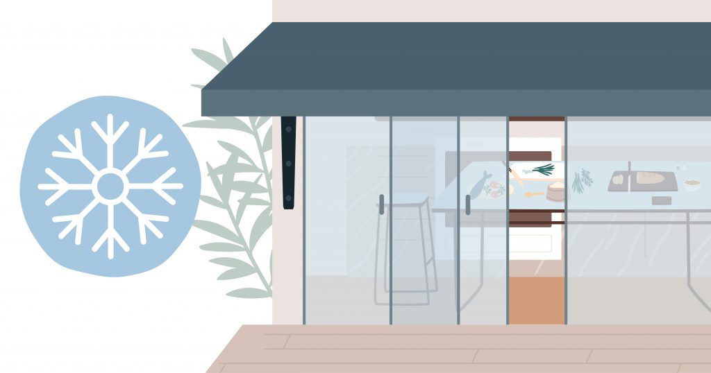An awning can help to keep the room cool by deflecting the sun’s rays.