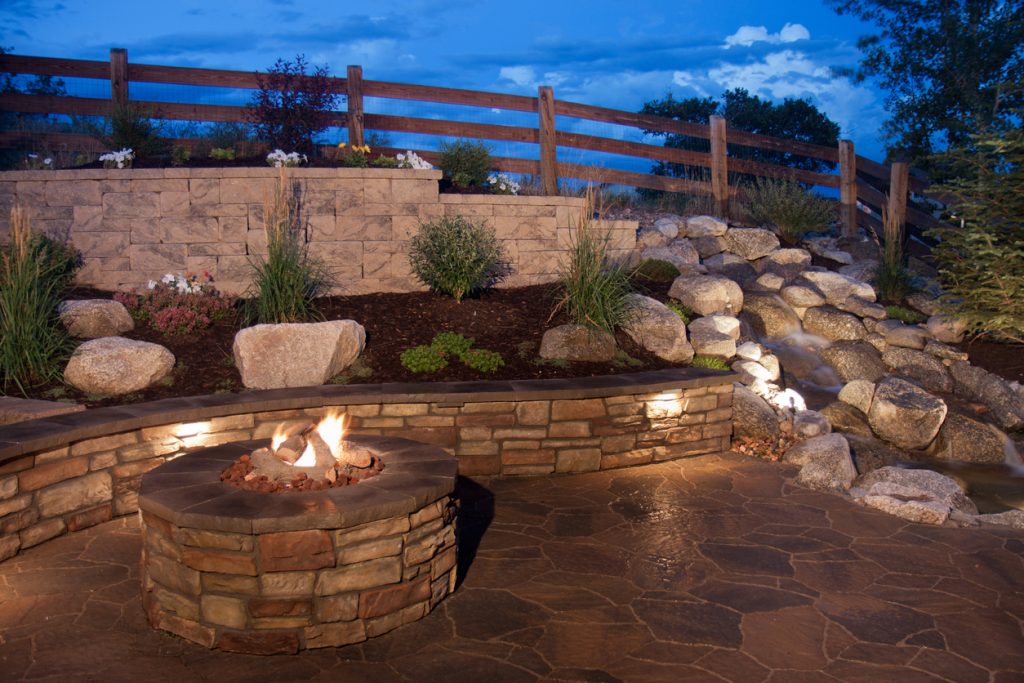 A fire pit provides warmth and also creates a natural gathering spot